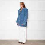 Magda Butrym Blue Denim Oversized Blazer