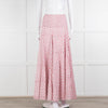 Neve & Noor White Pink Rose Print Cotton Maxi Skirt