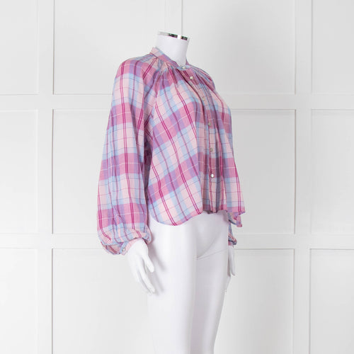 Isabel Marant Etoile Pink & Blue Checked Blouse