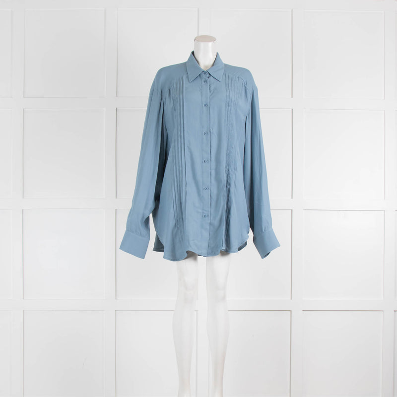 Raey Light Blue Viscose Mensey Shirt