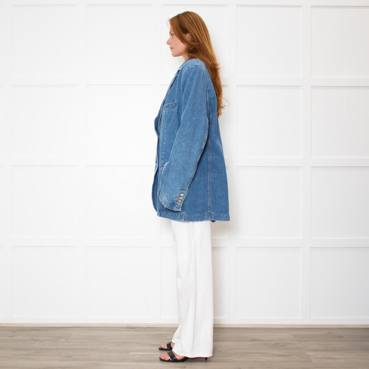 Magda Butrym Blue Denim Oversized Blazer