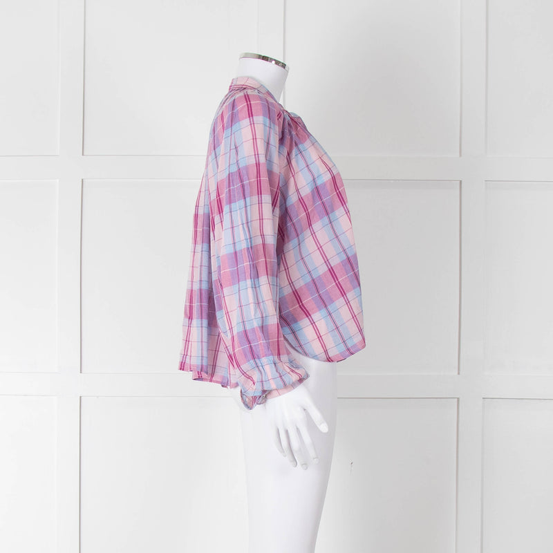 Isabel Marant Etoile Pink & Blue Checked Blouse
