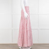 Neve & Noor White Pink Rose Print Cotton Maxi Skirt