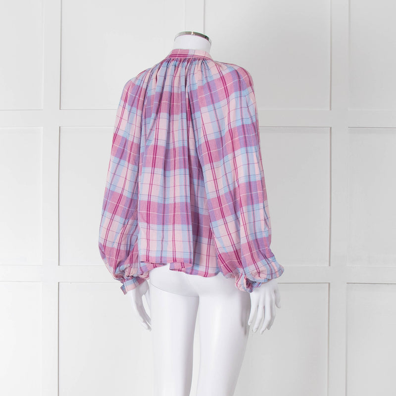 Isabel Marant Etoile Pink & Blue Checked Blouse