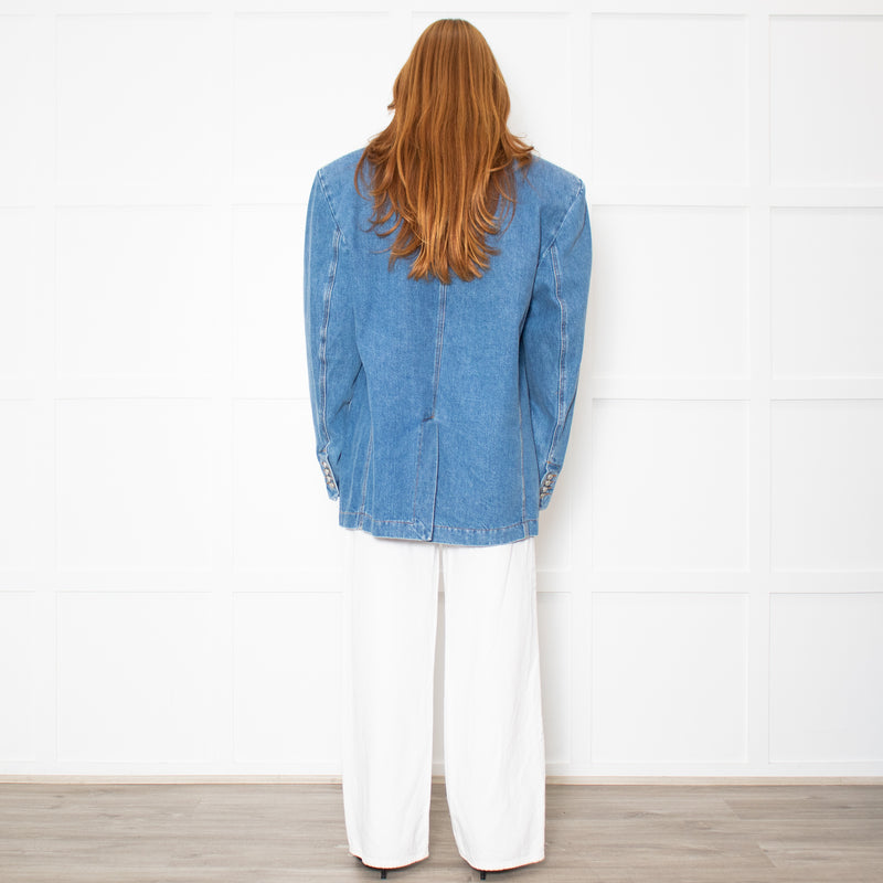 Magda Butrym Blue Denim Oversized Blazer