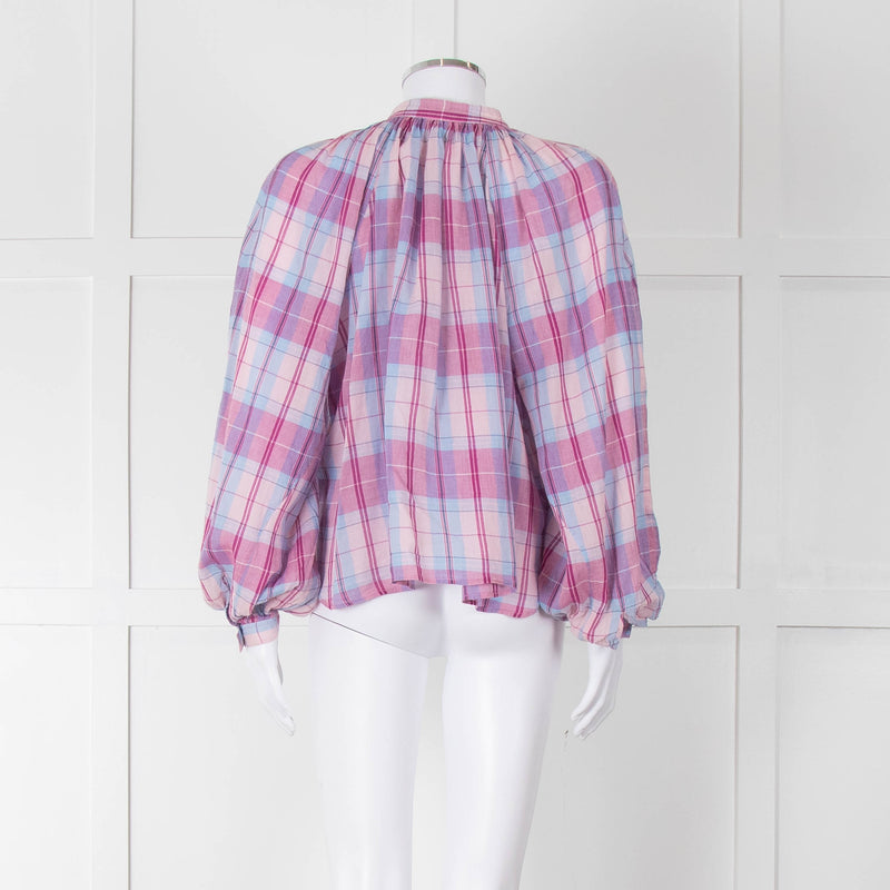Isabel Marant Etoile Pink & Blue Checked Blouse