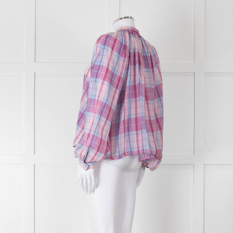 Isabel Marant Etoile Pink & Blue Checked Blouse