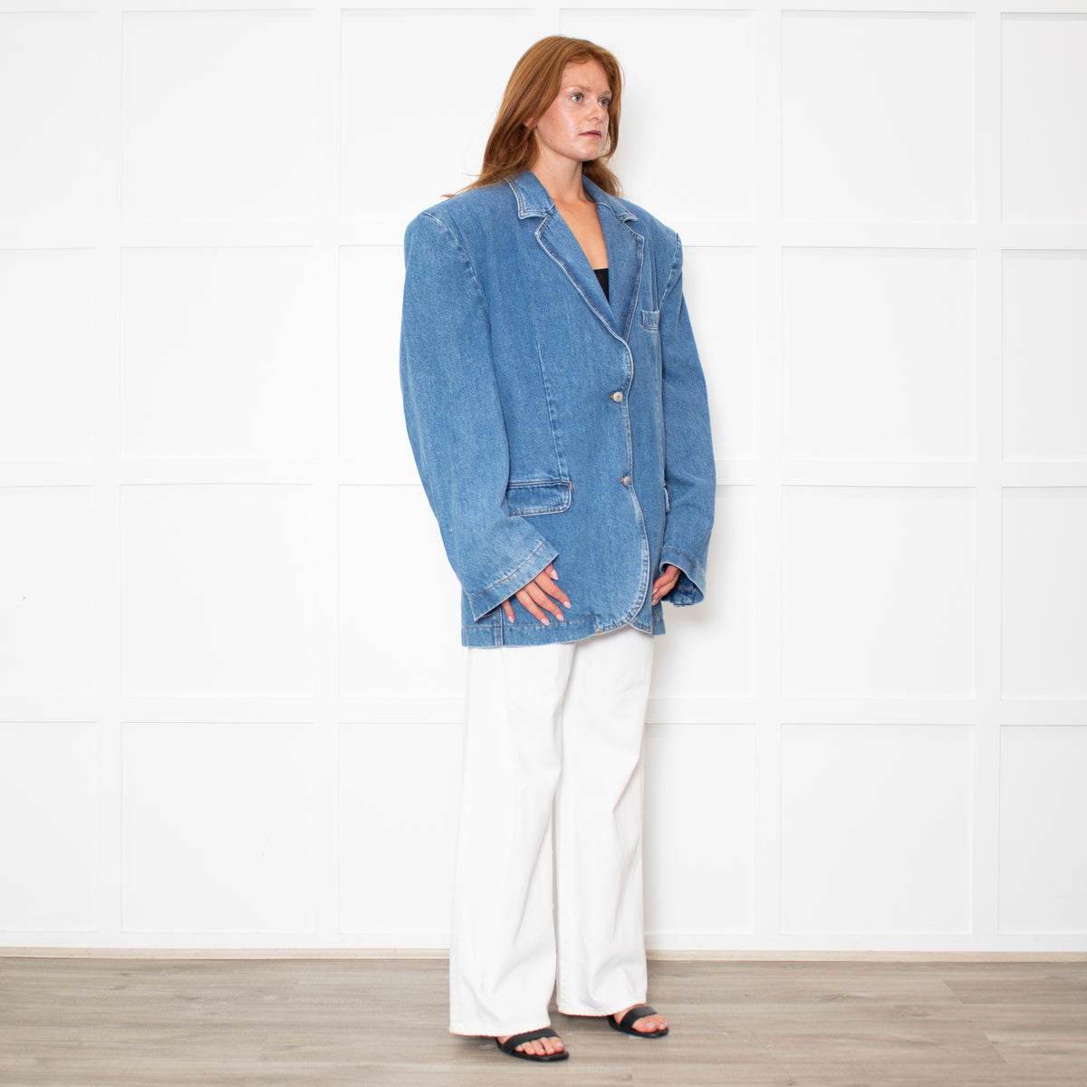 Magda Butrym Blue Denim Oversized Blazer