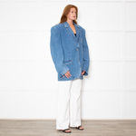 Magda Butrym Blue Denim Oversized Blazer