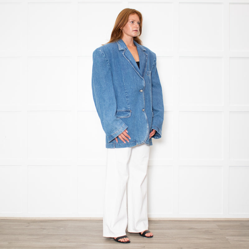 Magda Butrym Blue Denim Oversized Blazer