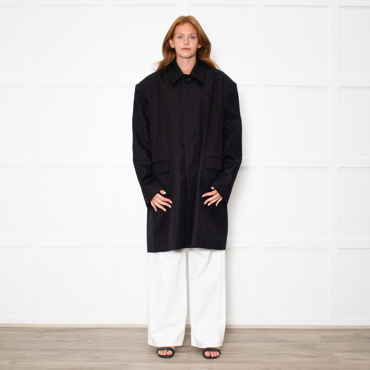 Paper Moon Black Cotton Trench Coat