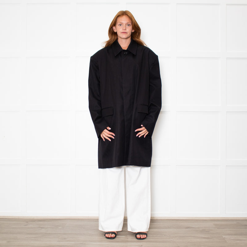 Paper Moon Black Cotton Trench Coat