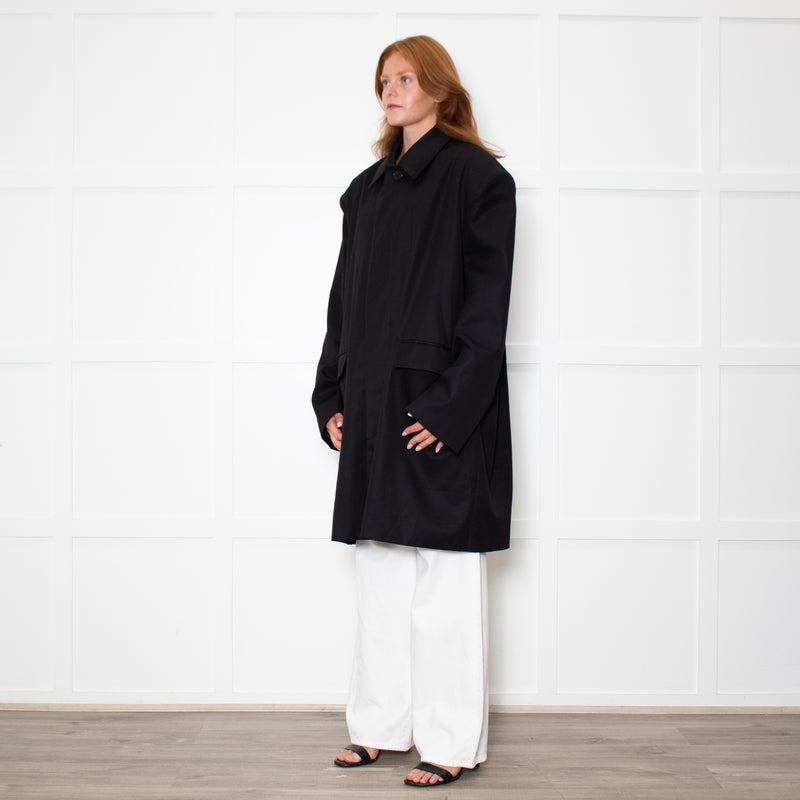 Paper Moon Black Cotton Trench Coat