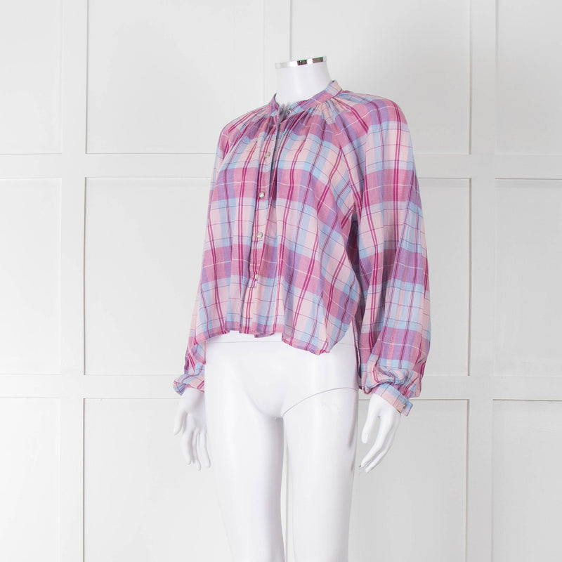 Isabel Marant Etoile Pink & Blue Checked Blouse