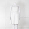 Burberry White Knee Length Dress on Logo Cotton with Smock Waist