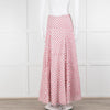Neve & Noor White Pink Rose Print Cotton Maxi Skirt