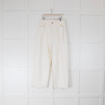 Raey White Tapered Wide Leg Jeans
