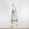 Hannah Artwear Camilla White Blue Brown Hand Block Printed Dress