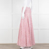 Neve & Noor White Pink Rose Print Cotton Maxi Skirt