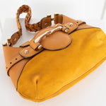 Gucci Mustard Yellow Suede Horsebit Shoulder Bag