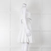 Burberry White Knee Length Dress on Logo Cotton with Smock Waist