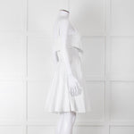 Burberry White Knee Length Dress on Logo Cotton with Smock Waist
