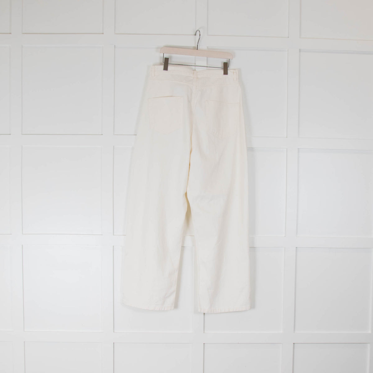 Raey White Tapered Wide Leg Jeans
