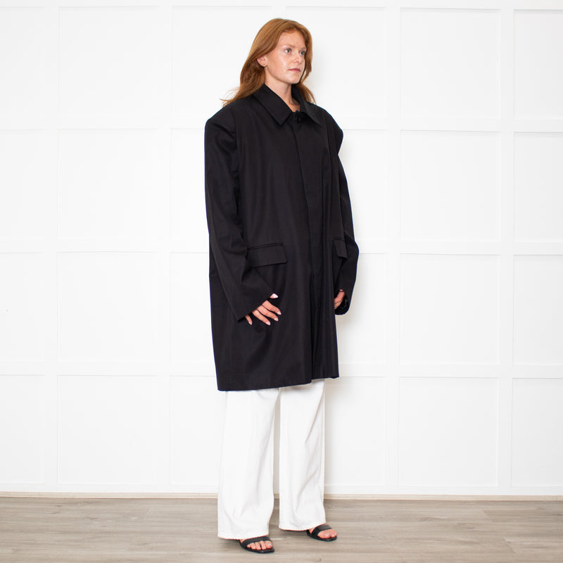 Paper Moon Black Cotton Trench Coat