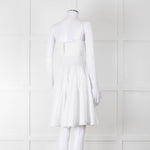 Burberry White Knee Length Dress on Logo Cotton with Smock Waist