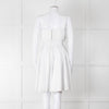 Burberry White Knee Length Dress on Logo Cotton with Smock Waist