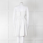 Burberry White Knee Length Dress on Logo Cotton with Smock Waist