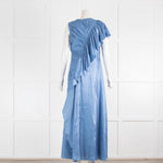 Ulla Johnson Italian Iridescent Satin Frill Detail Sleeveless Lali Dress