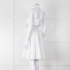 Burberry White Knee Length Dress on Logo Cotton with Smock Waist