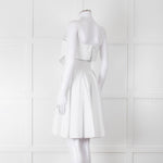 Burberry White Knee Length Dress on Logo Cotton with Smock Waist