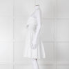 Burberry White Knee Length Dress on Logo Cotton with Smock Waist