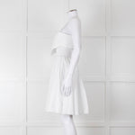 Burberry White Knee Length Dress on Logo Cotton with Smock Waist
