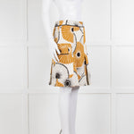 Malene Birger Cream Mustard Black Floral Print Skirt