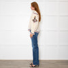 Farm Rio Sand Embroidered Collared Blouse