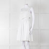 Burberry White Knee Length Dress on Logo Cotton with Smock Waist