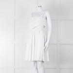 Burberry White Knee Length Dress on Logo Cotton with Smock Waist