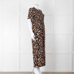 Baum und Pferdgarten Animal Print Dress With Ruched Top And Side Splits