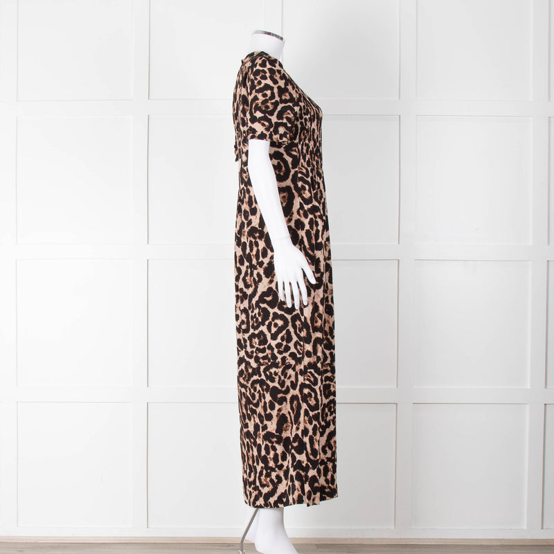 Baum und Pferdgarten Animal Print Dress With Ruched Top And Side Splits