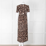 Baum und Pferdgarten Animal Print Dress With Ruched Top And Side Splits