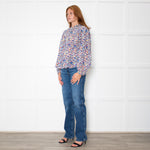 Marant Etoile Blue Floral Button Down Top