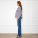 Marant Etoile Blue Floral Button Down Top