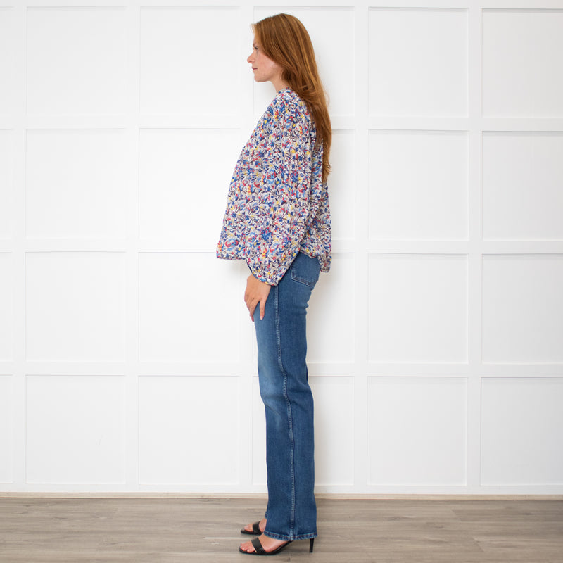 Marant Etoile Blue Floral Button Down Top