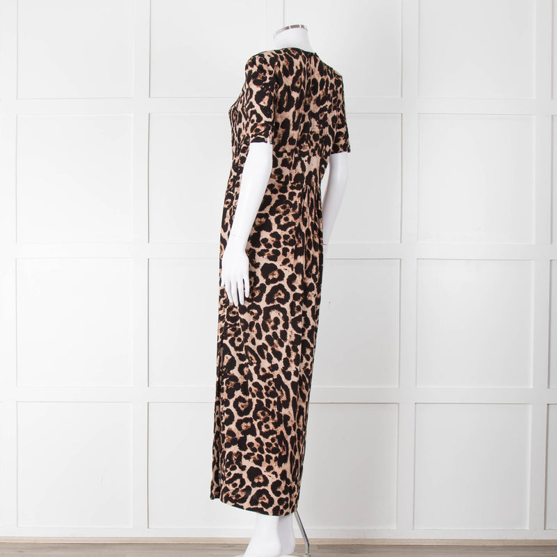Baum und Pferdgarten Animal Print Dress With Ruched Top And Side Splits