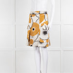 Malene Birger Cream Mustard Black Floral Print Skirt