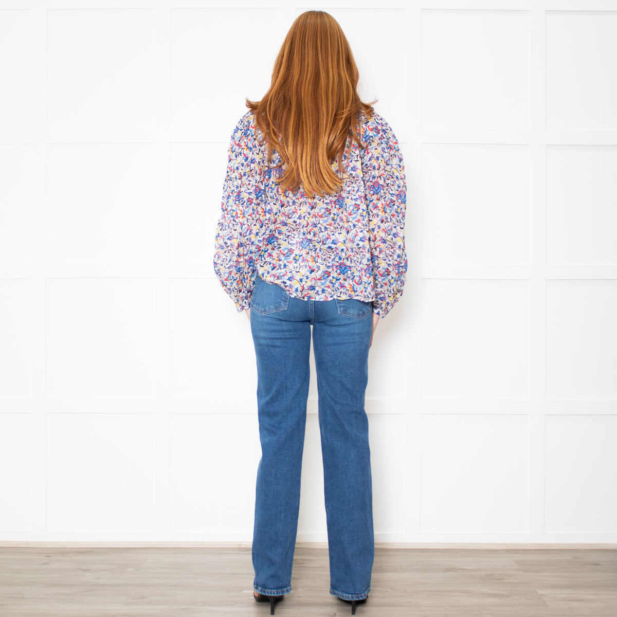 Marant Etoile Blue Floral Button Down Top