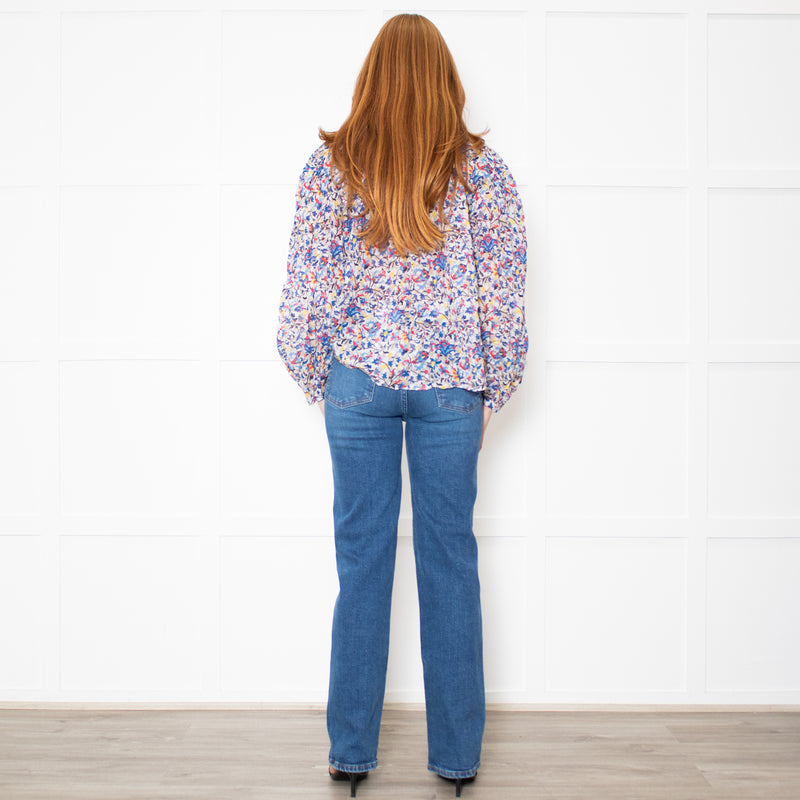 Marant Etoile Blue Floral Button Down Top